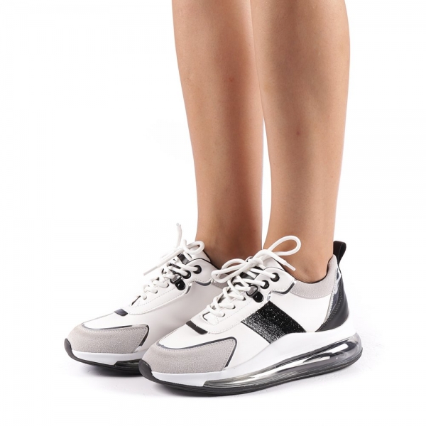 Γυναικεία αθλητικά παπούτσια Tamina λευκό με μαύρο, 3 - Kalapod.gr
